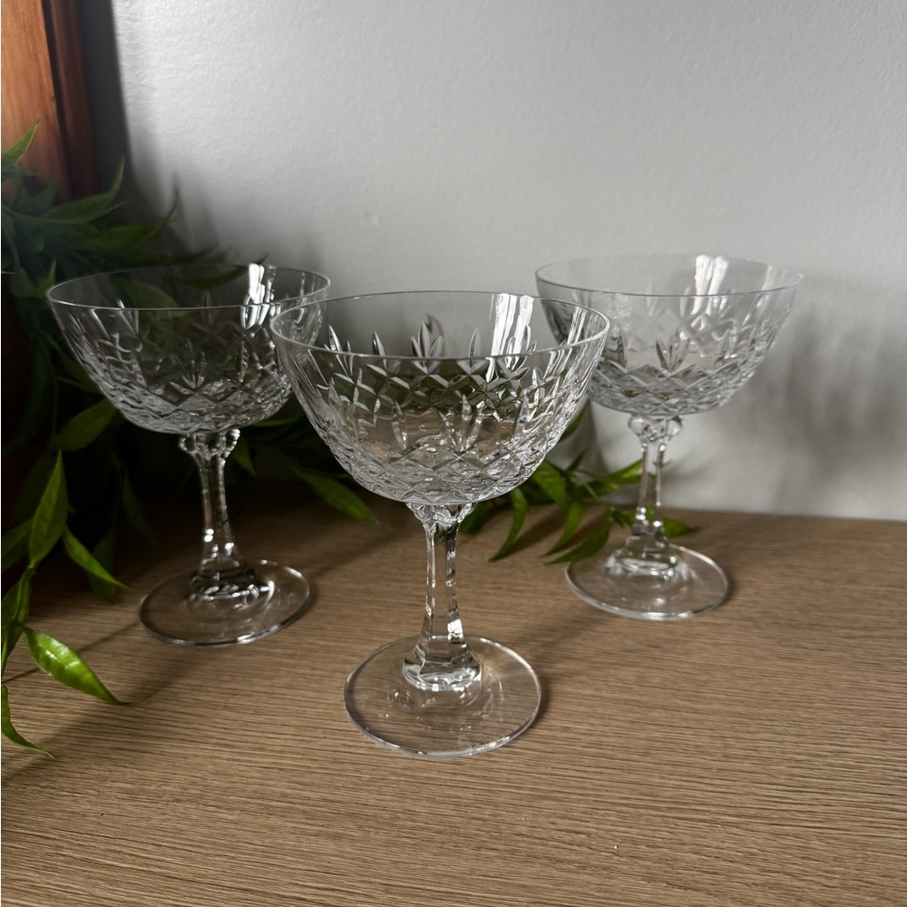 Elegant Spiegelau Crystal Coupe Glasses Set of 3